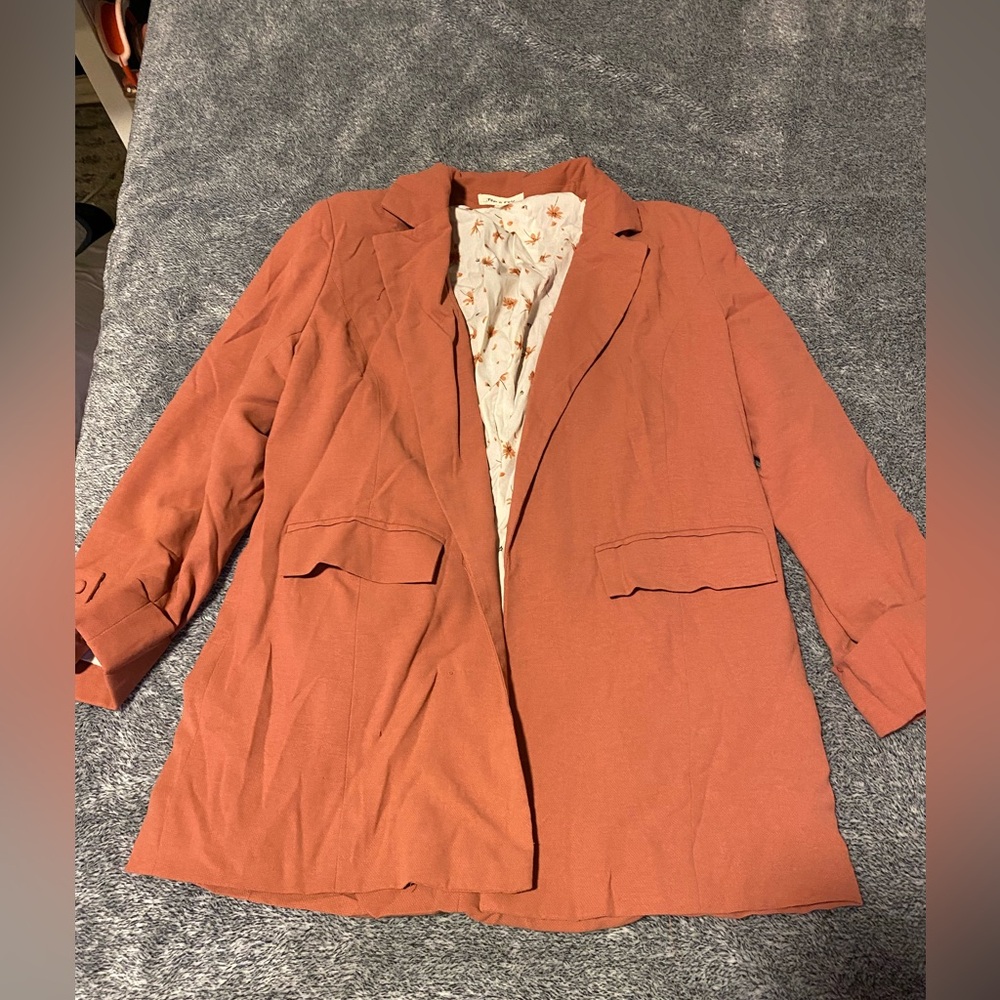 Pink loose fitting blazer - boutique